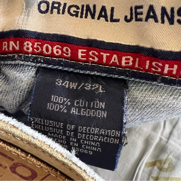 Vintage Paco Jeans Men's 34X32 Blue Distressed Denim Relaxed Fit Skater Y2K - Picture 9 of 16